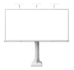 Fototapeta premium 3D rendering of blank billboard (empty advertisement) isolated on white background
