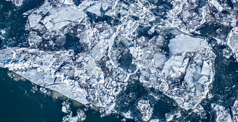 Ice floes on the river