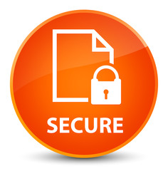 Obraz premium Secure (document page padlock icon) elegant orange round button