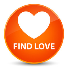 Find love elegant orange round button