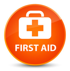 First aid elegant orange round button