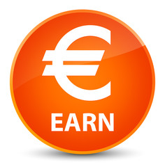 Earn (euro sign) elegant orange round button
