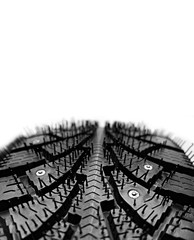 Car winter tire close-up