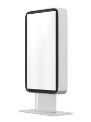 Outdoor Advertising Stand Display (empty banner lightbox) - mockup template isolated on white. 3D rendering
