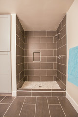 Model homes always show off beautiful bathrooms with clever design