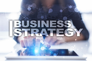 Business strategy concept on the virtual screen.
