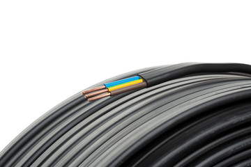 Electric cables closeup
