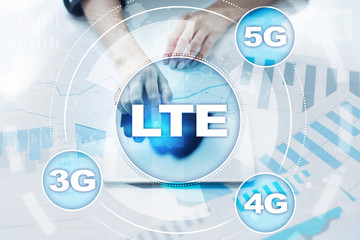 LTE networks. 5G mobile internet and technology concept.