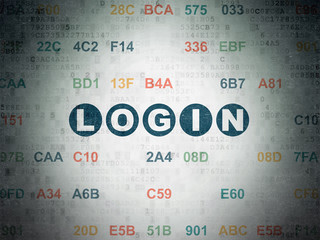 Privacy concept: Login on Digital Data Paper background