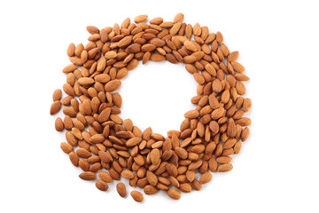 Almonds isolated on a white background
