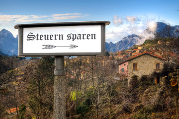 Schild 184 - Steuern sparen