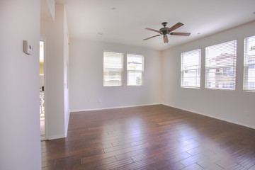 Living room in model home in southern California ready for a real estate shoot