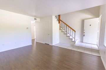Living room in model home in southern California ready for a real estate shoot