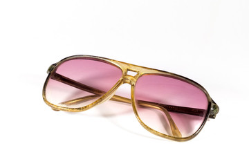 vintage sun glasses on white background