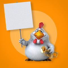 Fun chicken - 3D Illustration