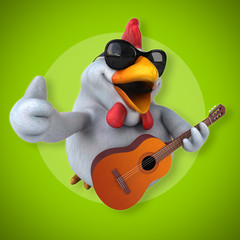 Fun chicken - 3D Illustration