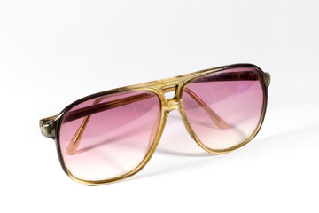 vintage sun glasses on white background