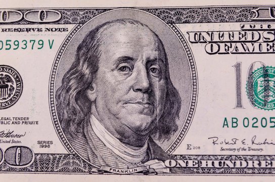 Close-up photo of one hundred dollars bill