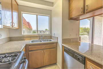 Model home kitchen in southern California ready for a real estate shoot