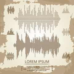 Equalizer and sound waves vintage poster