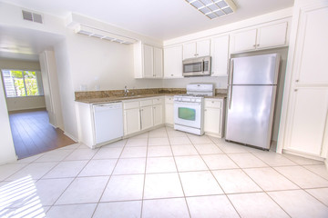Model home kitchen in southern California ready for a real estate shoot