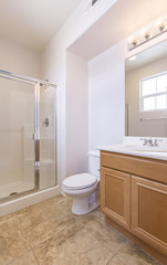 Naklejka na ściany i meble Model homes always show off beautiful bathrooms with clever design