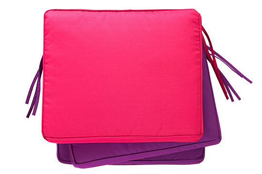 Pile Of Colorful Outdoor Cushion, Waterproof Pillow Pad In Pink Purple