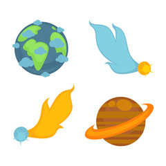 Planets and comets set