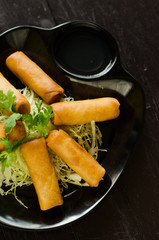 Spring rolls Asian cuisine.