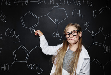 Cute small professor of chemistry