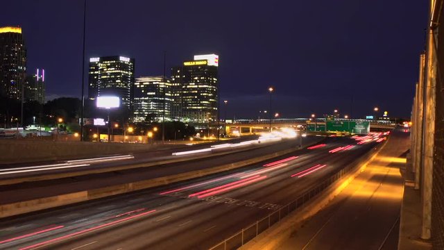 Atlanta Freeway Timelapse At Night