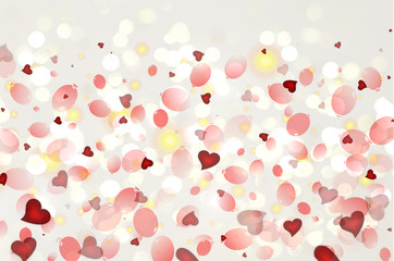 красивый яркий фон с сердечками и воздушными шарами     