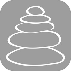 Handgezeichnete gestapelte Steine auf grauem Hintergrund