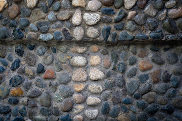 Wall from pebble background