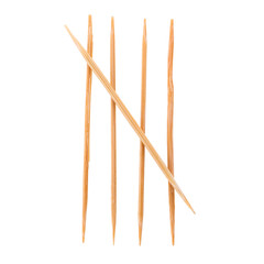 Toothpicks isolated on white. and Old roman antique alphabet number Top view