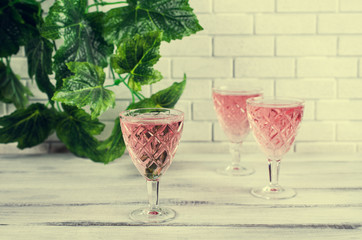 Transparent pink drink
