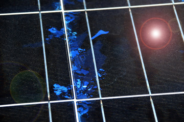close-up of Solar panel texture