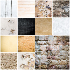collage of different textural backgrounds