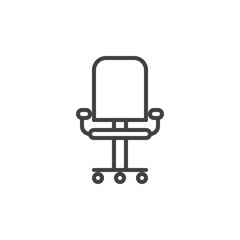 Office chair line icon, outline vector sign, linear style pictogram isolated on white. Symbol, logo illustration. Editable stroke. Pixel perfect graphics