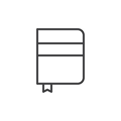 Notebook line icon, outline vector sign, linear style pictogram isolated on white. Symbol, logo illustration. Editable stroke. Pixel perfect graphics