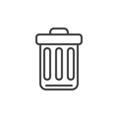 Trash bin line icon, outline vector sign, linear style pictogram isolated on white. Delete symbol, logo illustration. Editable stroke. Pixel perfect graphics