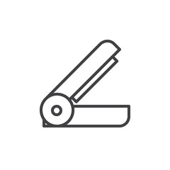 Stapler line icon, outline vector sign, linear style pictogram isolated on white. Stationery symbol, logo illustration. Editable stroke. Pixel perfect graphics