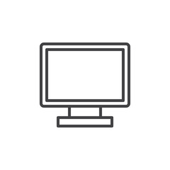 Desktop computer, screen line icon, outline vector sign, linear style pictogram isolated on white. Symbol, logo illustration. Editable stroke. Pixel perfect graphics