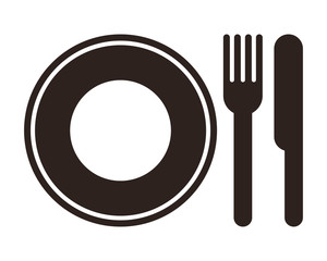 Plate, knife and fork sign