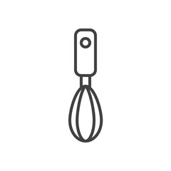 Kitchen utensil hand mixer line icon, outline vector sign, linear style pictogram isolated on white. Symbol, logo illustration. Editable stroke. Pixel perfect graphics
