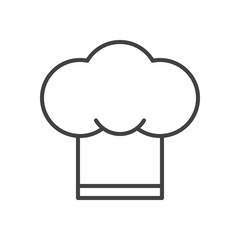Chef hat line icon, outline vector sign, linear style pictogram isolated on white. Symbol, logo illustration. Editable stroke. Pixel perfect graphics
