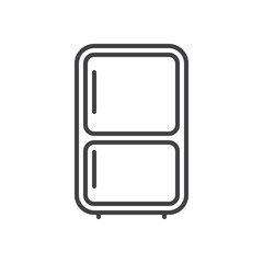 Fridge, refrigerator line icon, outline vector sign, linear style pictogram isolated on white. Symbol, logo illustration. Editable stroke. Pixel perfect graphics
