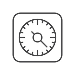 Kitchen cooking timer line icon, outline vector sign, linear style pictogram isolated on white. Symbol, logo illustration. Editable stroke. Pixel perfect graphics