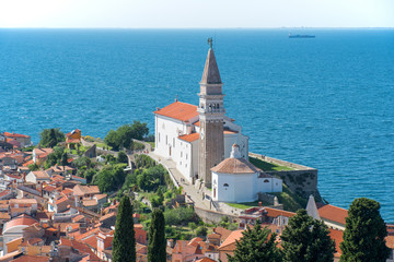St. George´s Parish Church in Piran in Slovenia. The church was bult in the venetian renaissance architectural style.
