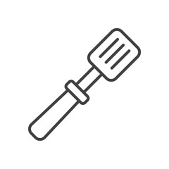 Barbecue spatula line icon, outline vector sign, linear style pictogram isolated on white. Symbol, logo illustration. Editable stroke. Pixel perfect graphics